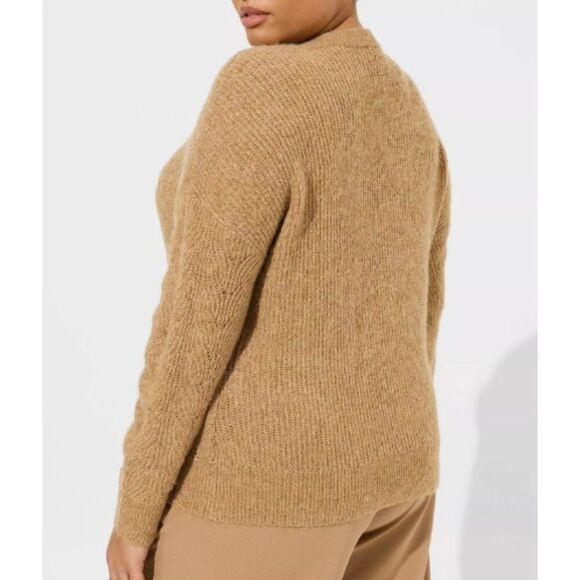 Torrid Vegan Cashmere Cardigan Sweater in Winter Camel, Size 3X - Picture 2 of 4